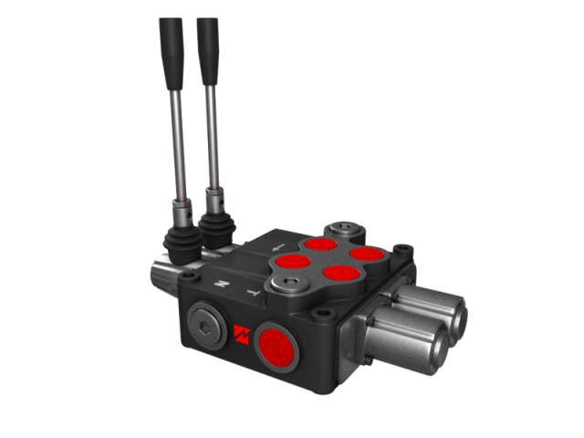 Distribuitor hidraulic monobloc dublu efect 2 sectiuni 120 l/min